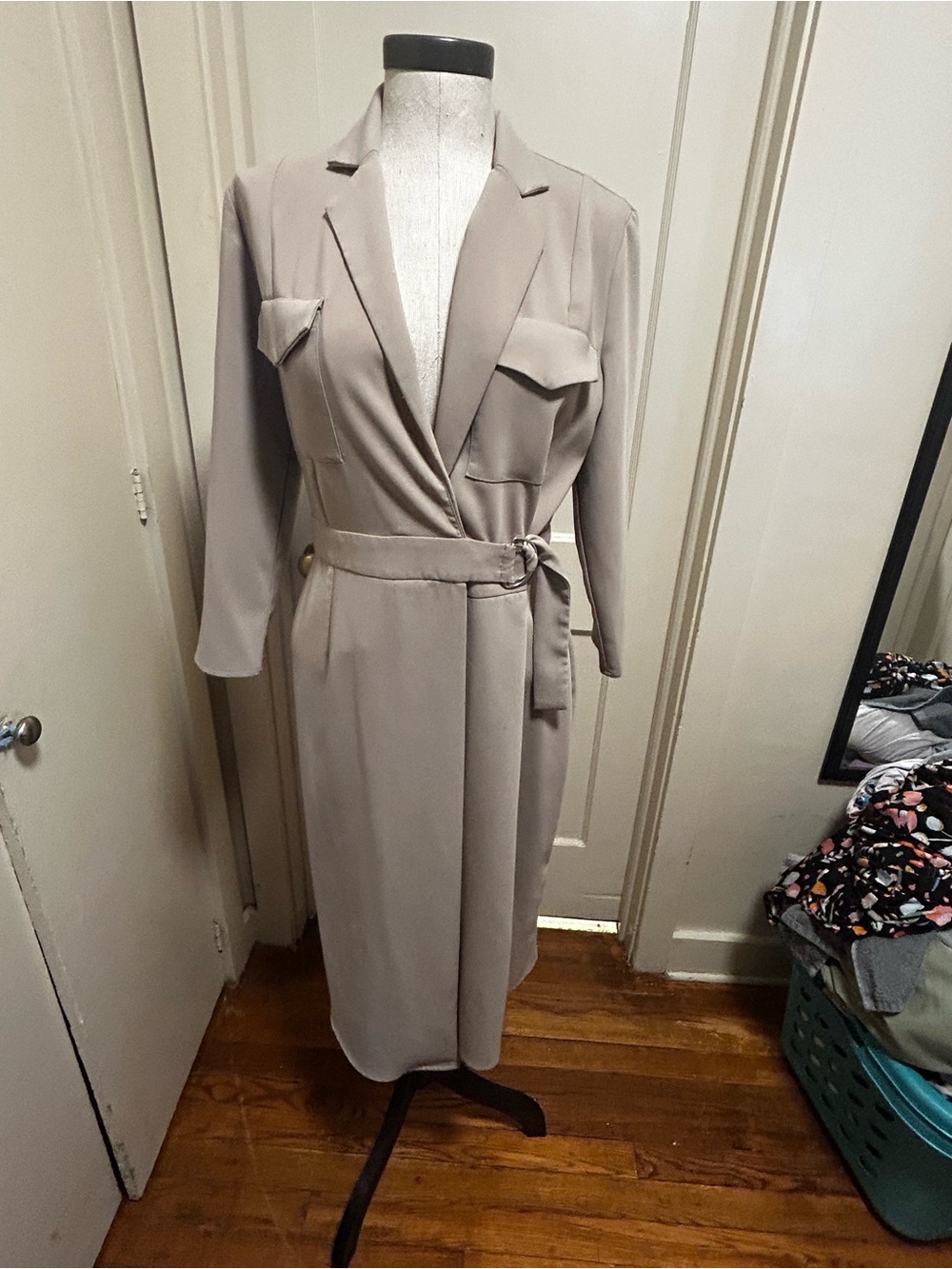 ASOS Taupe Belted Trench Coat